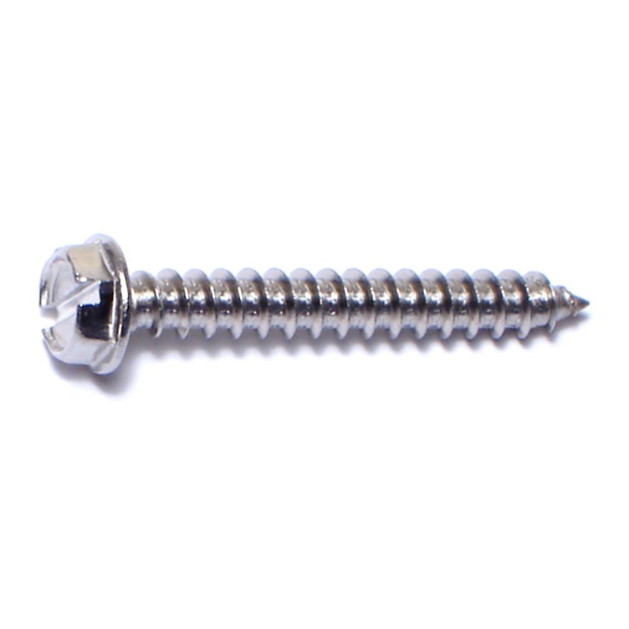 Midwest Fastener Stainless Steel Sheet Metal Screws - #8 x 1-1/4in., Slotted Hex Washer Head, 100 Pcs, Model# 08174